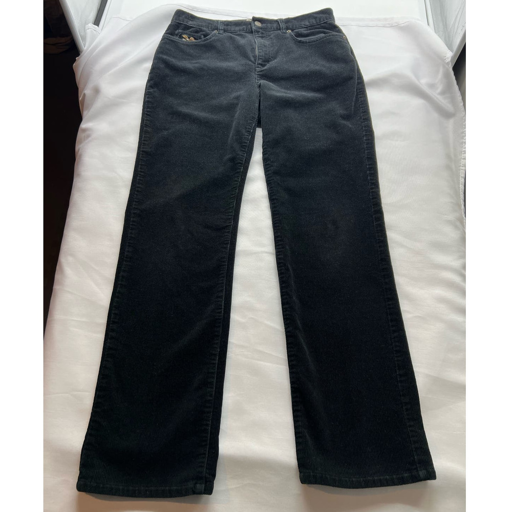 Vintage AMERICAN LIVING By Ralph Lauren‎ Corduroy Black Classic Straight Pants 8